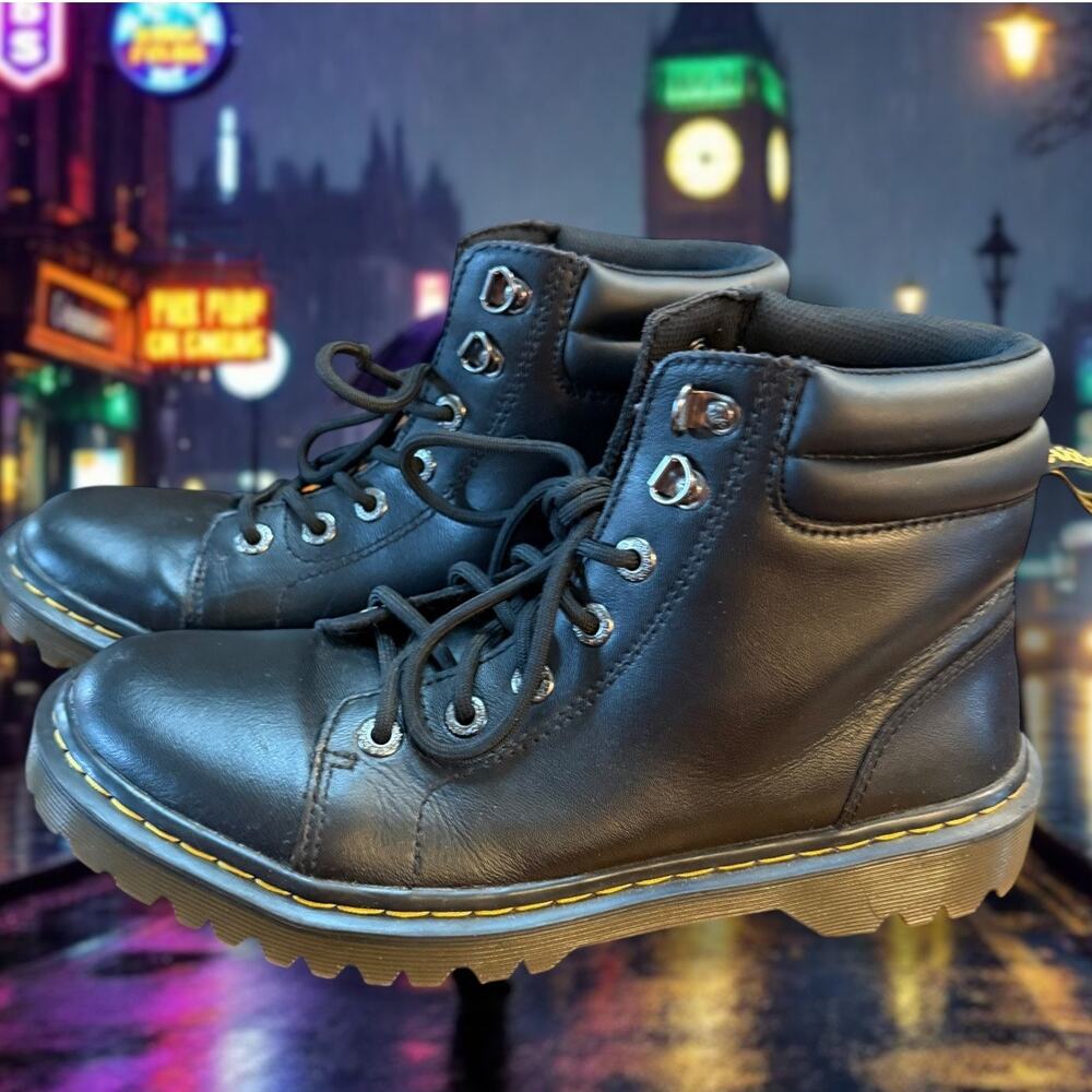 Dr Martens Black Leather Lace-Up Ankle Boots